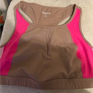 torrid Brown & Hot Pink Racerback Sports Bra